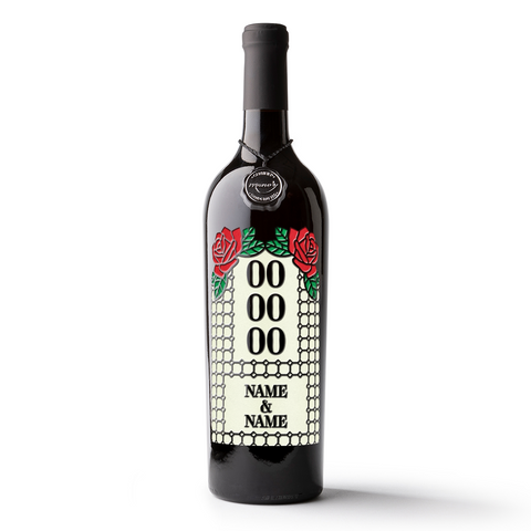 Customizable wedding wine bottle Stained Glass Mano's Wine