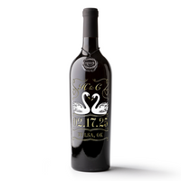 Customize a Love Birds wedding wine bottle from Mano's Wine