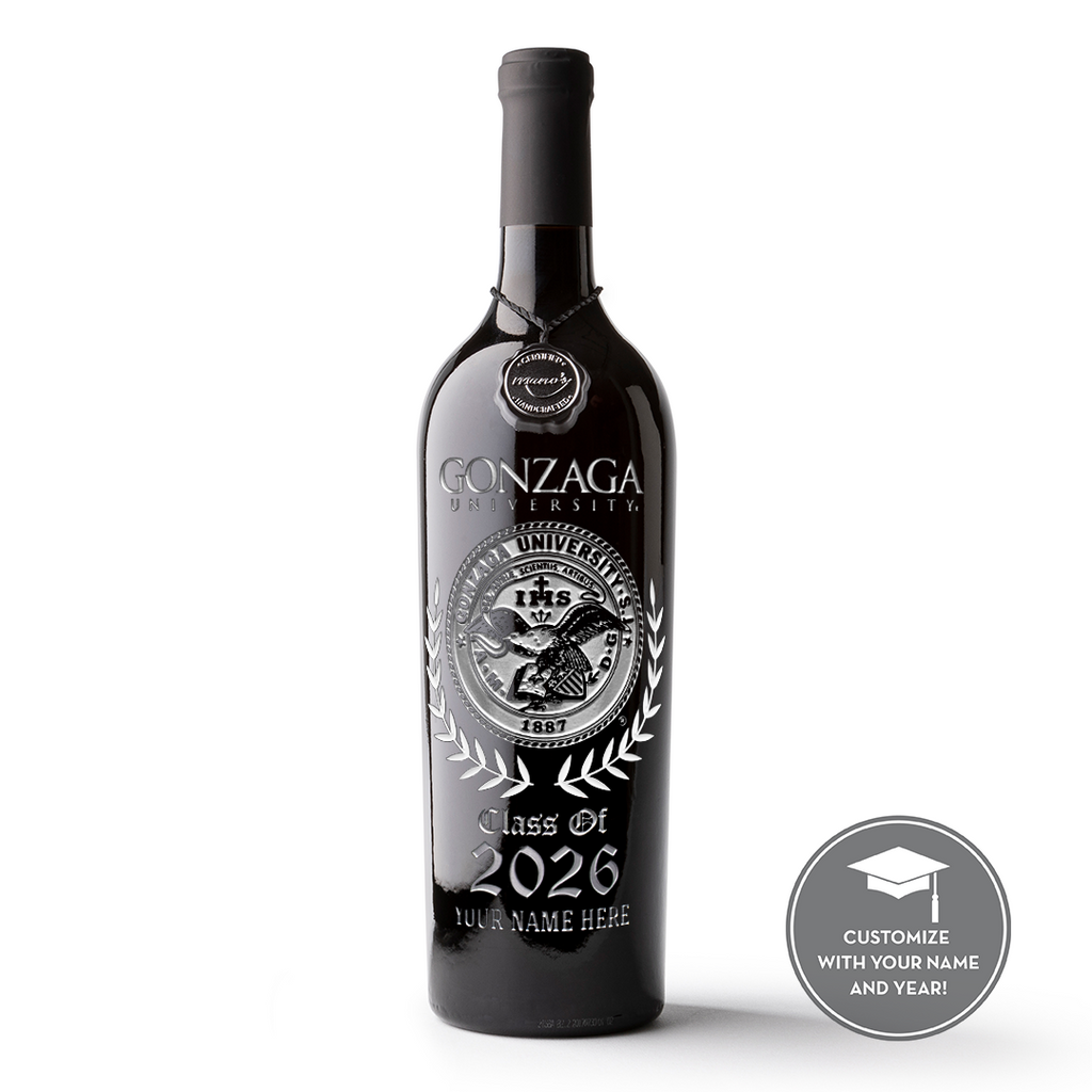 Gonzaga Custom Alumni Etched Wine