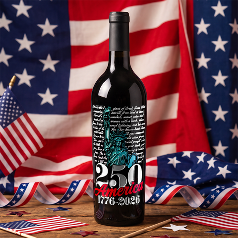 America 250 Years Lady Liberty Etched Wine