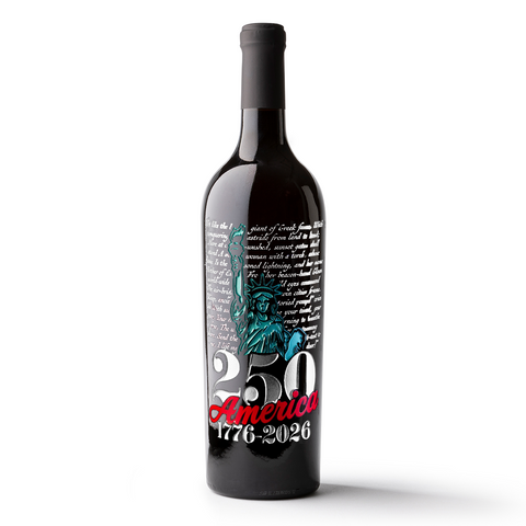 America 250 Years Lady Liberty Etched Wine