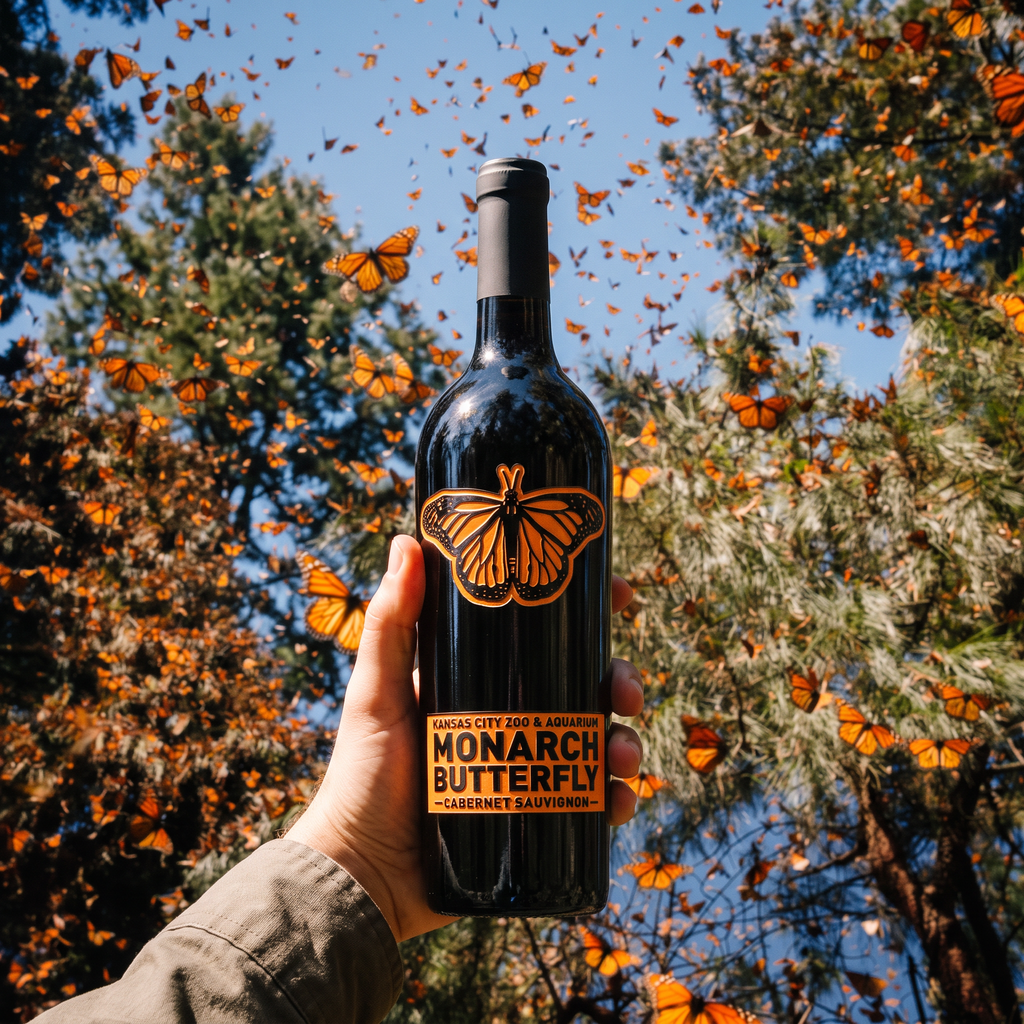 Monarch Butterfly Etched Cabernet Sauvignon