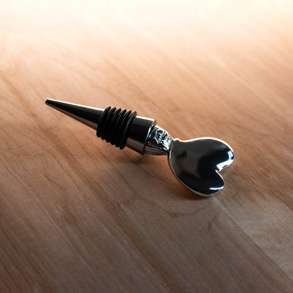 Silver Heart Wine Stopper