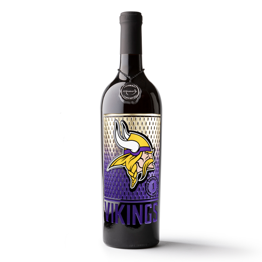 Minnesota Vikings Jersey Etched Wine – Mano's Wine