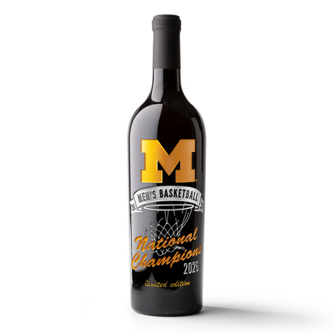Michigan 2026 Men's Basketball National Champions Net Etched Wine