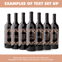 Custom Text Frame Etched Wine Bottle