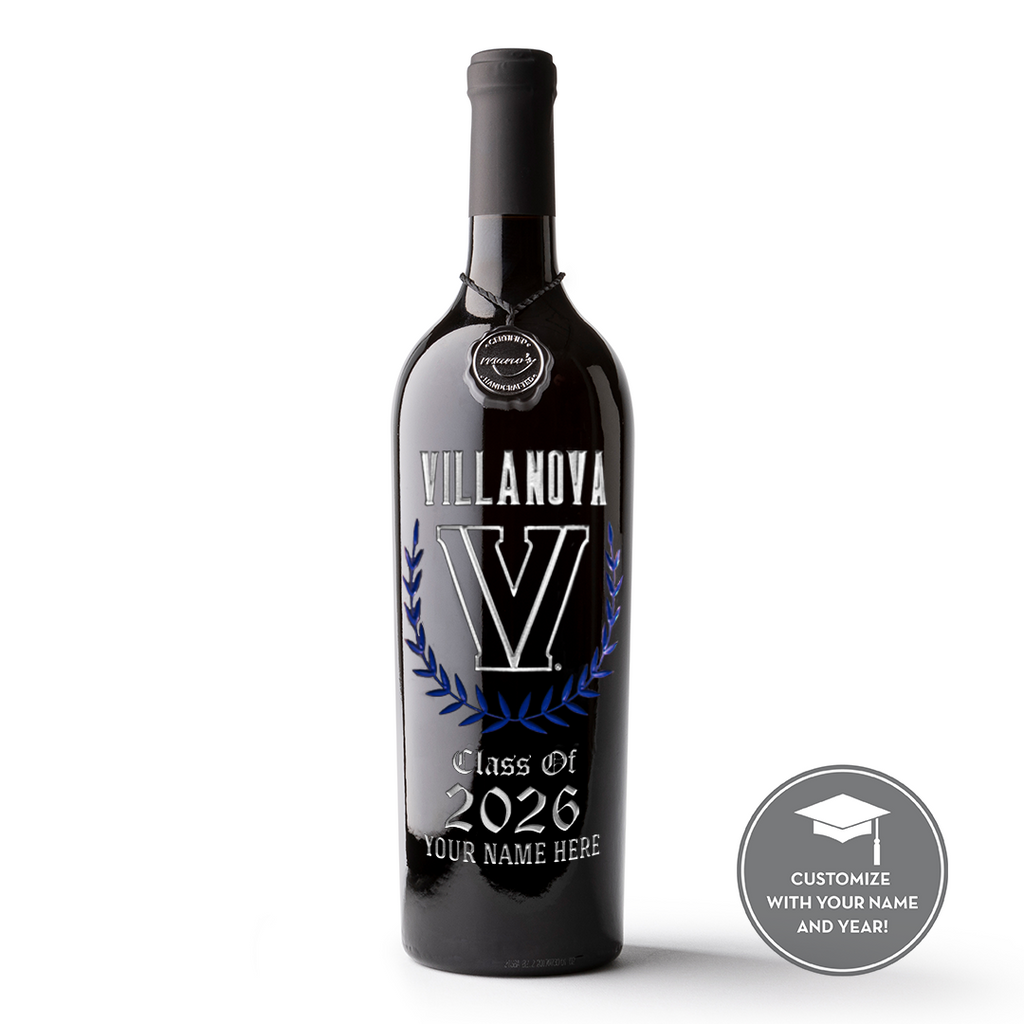 Villanova University Custom Alumni Etched Wine