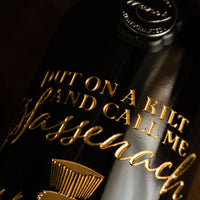 Outlander Sassenach Custom Name Etched Wine Bottle