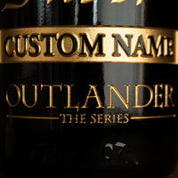Outlander Sassenach Custom Name Etched Wine Bottle