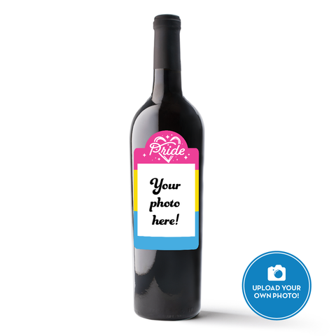 Pansexual Pride Flag Custom Photo Label Wine