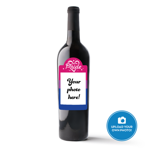 Bisexual Pride Flag Custom Photo Label Wine