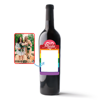 Traditional Pride Flag Custom Photo Label Wine