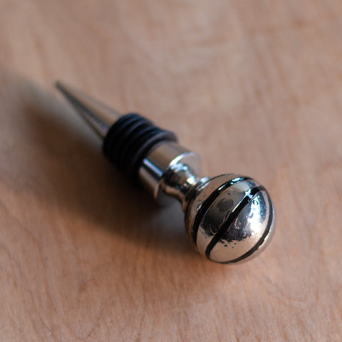 Silver Basketball Wine Topper
