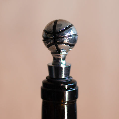 Silver Basketball Wine Topper