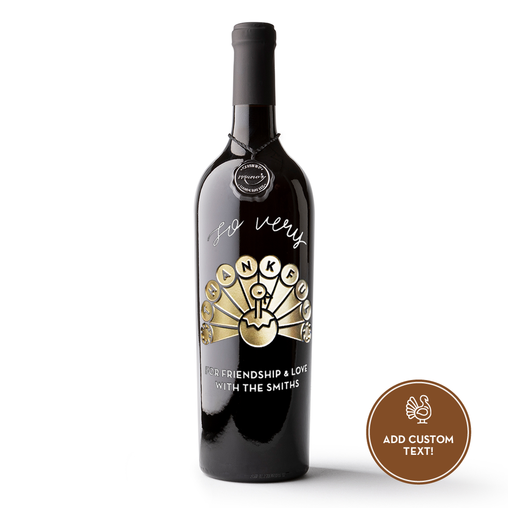 So Very Thankful Etched Wine