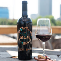 The Best Mom Ever Custom Etched Wine Bottle