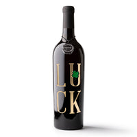 St. Patrick's Luck Etched Wine Bottle