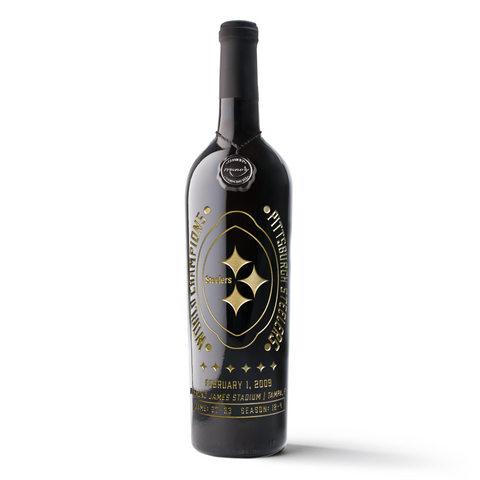 Pittsburgh Steelers 2008 Championship Etched Wine