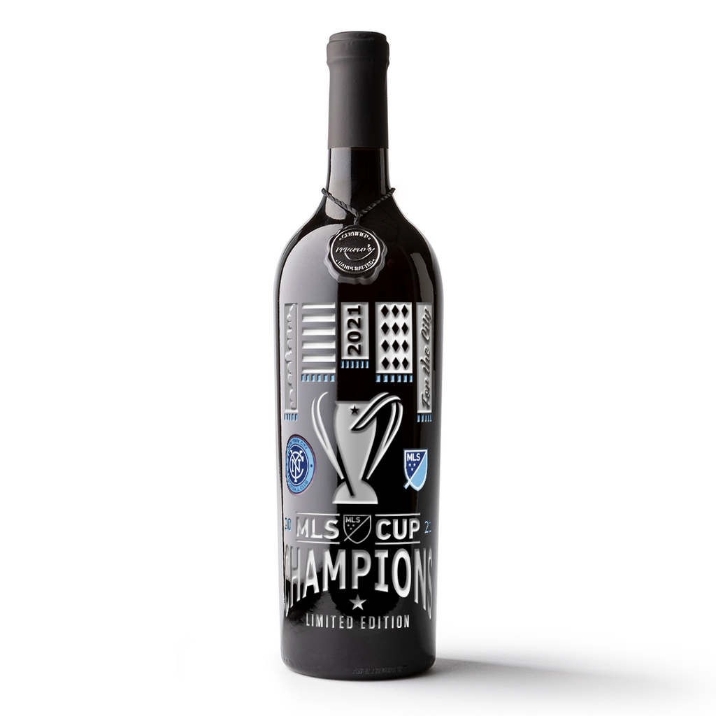 2021 NYC FC Champions Scarves Etched Wine