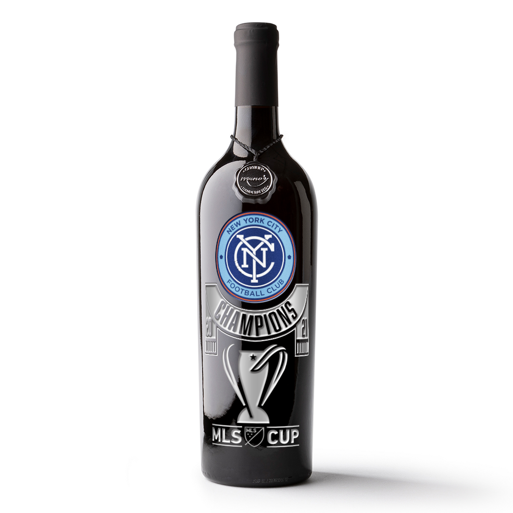 2021 NYC FC Champions Etched Wine