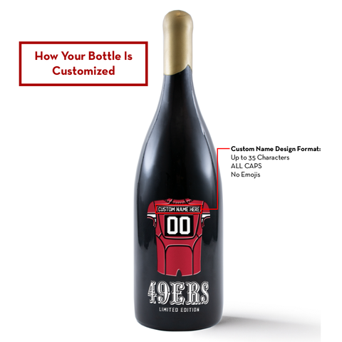 49ers Custom Jersey 1.5L Etched Wine
