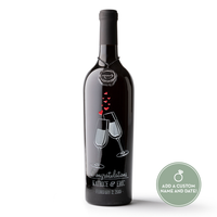Wedding Cheers Custom Etched Wine Bottle
