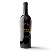 Happy Anniversary Etched Wine Bottle