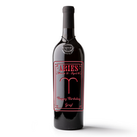 Aries Custom Etched Wine Bottle