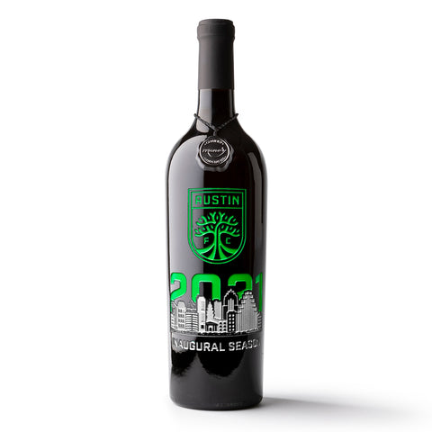 Austin FC 2021 Inaugural Season Etched Wine