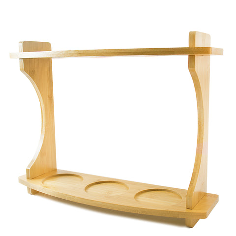 3 Bottle Bamboo Display