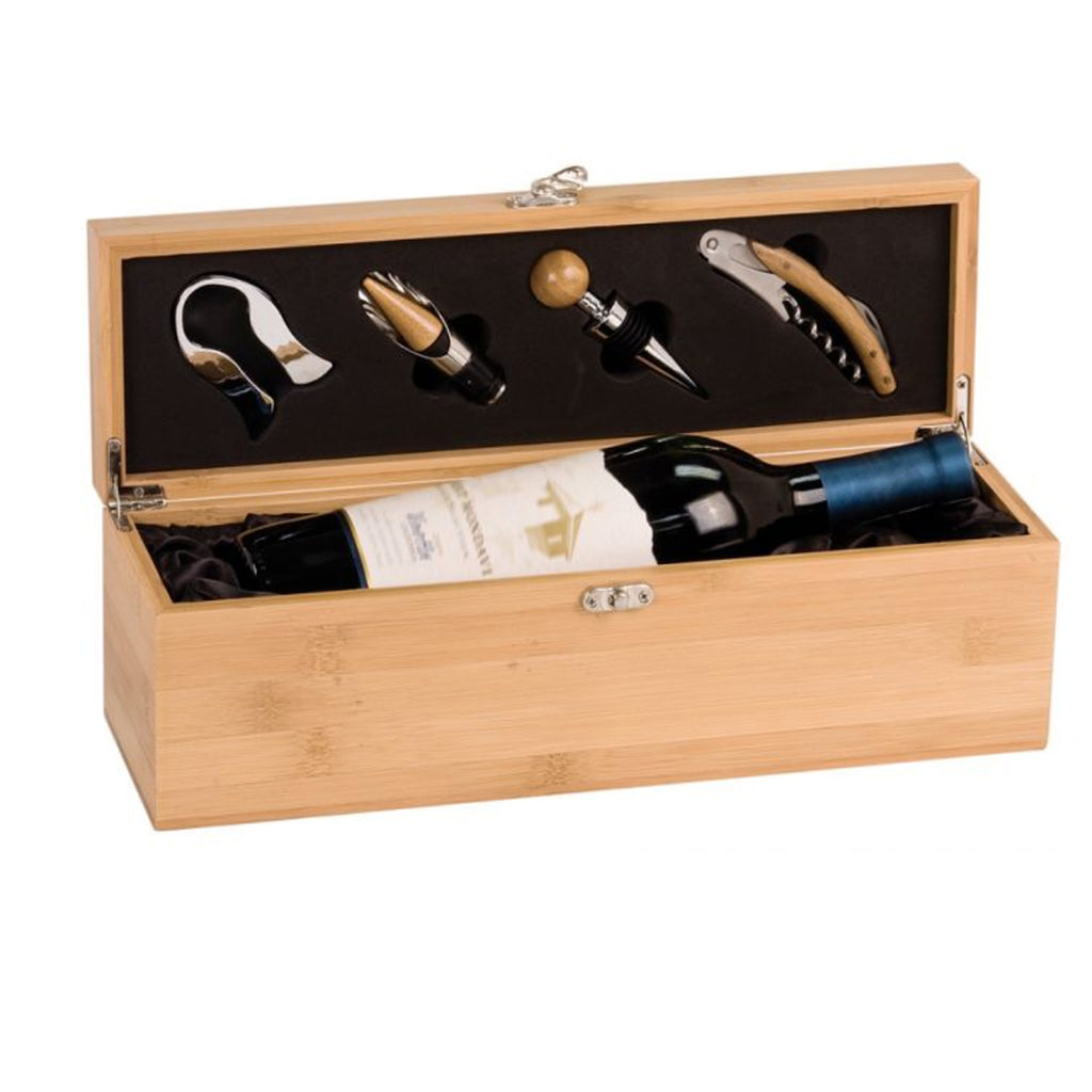 Bamboo Wine Box with Accessories