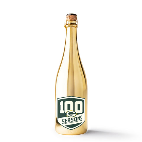 Green Bay Packers 100 Seasons Metallic Gold Bubbly