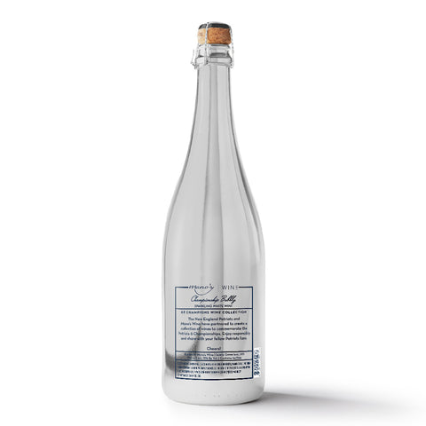 NE Patriots 6x Champions Logo Metallic Silver Bubbly