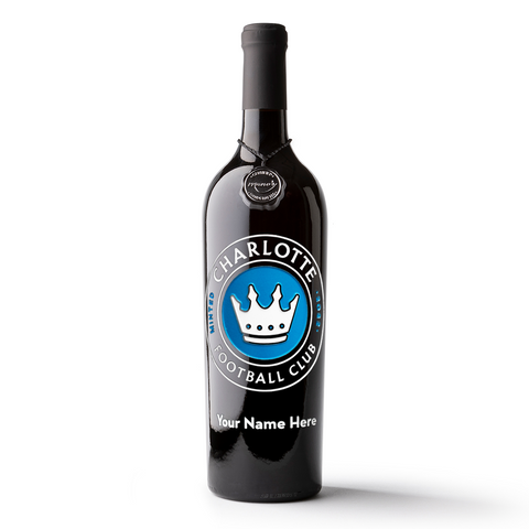 Charlotte FC Custom Name Etched Wine