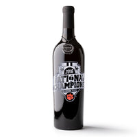 Clemson University National 2016 Champions Logo Etched Wine Bottle