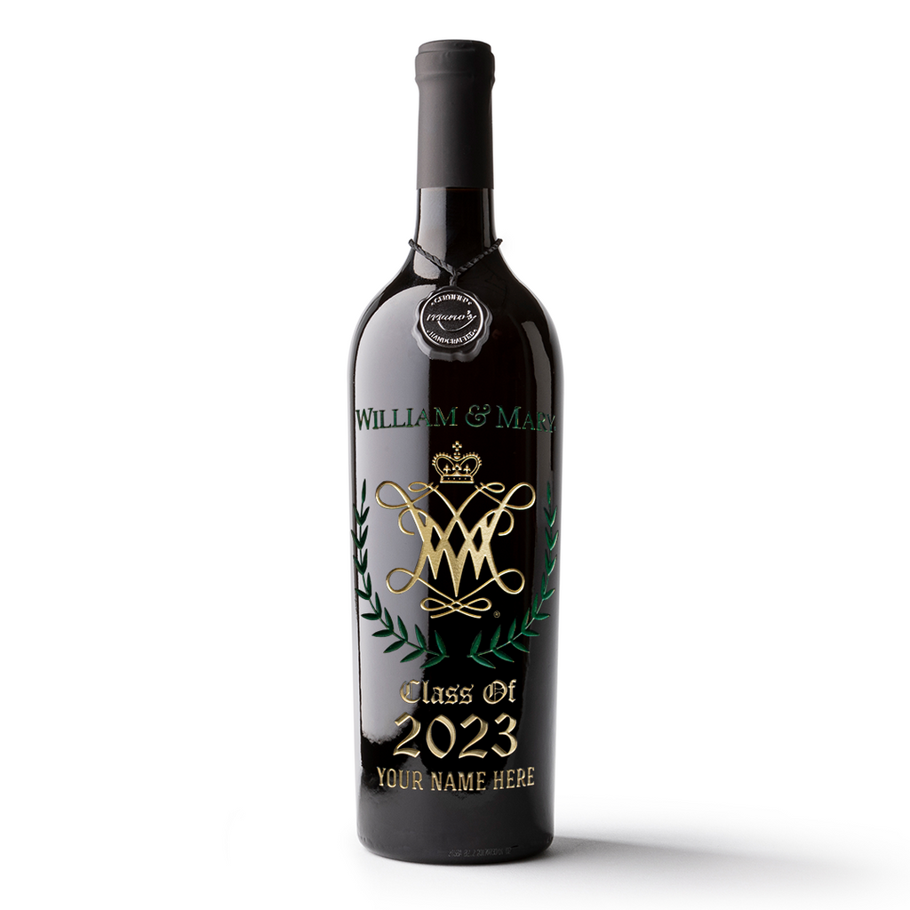 William & Mary Custom Alumni Etched Wine