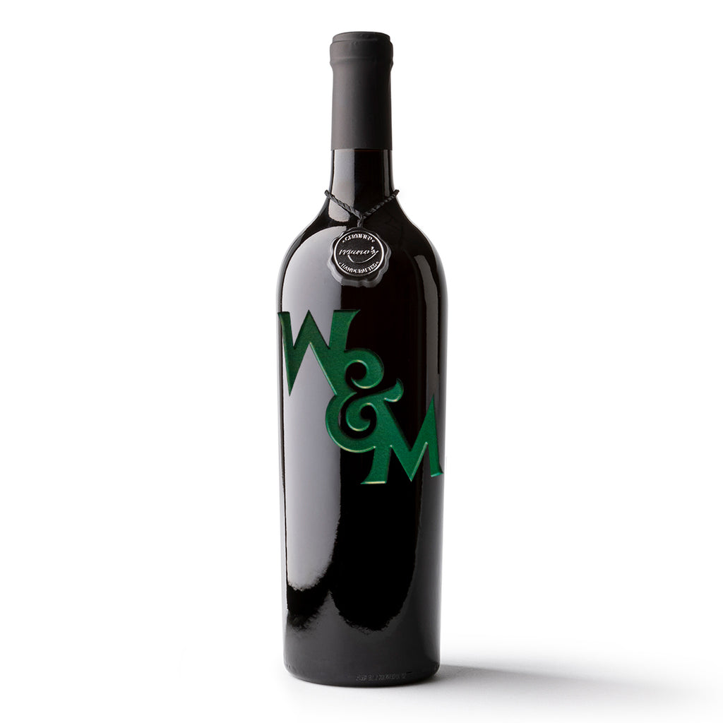 William & Mary Athletic Logo Etched Wine