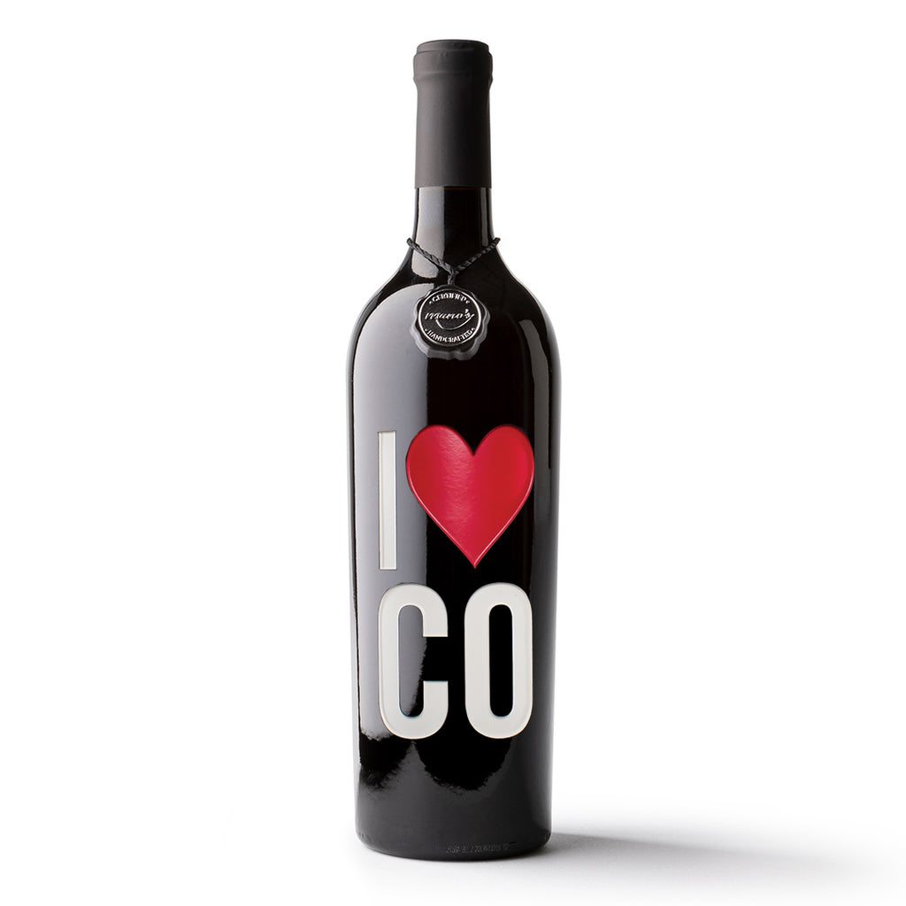 I Heart Colorado Etched Wine Bottle