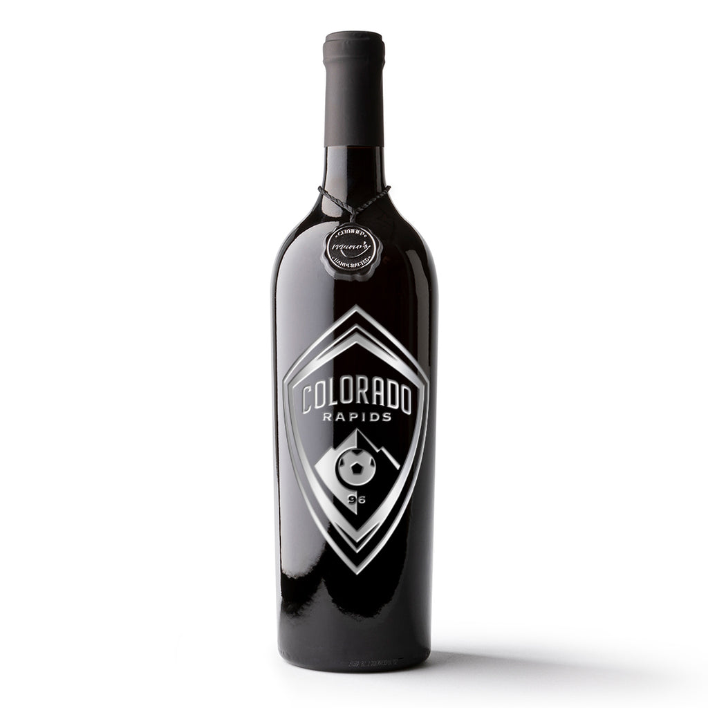 Colorado Rapids Shield Logo Etched Wine