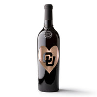 University of Colorado Heart Etched Wine Bottle