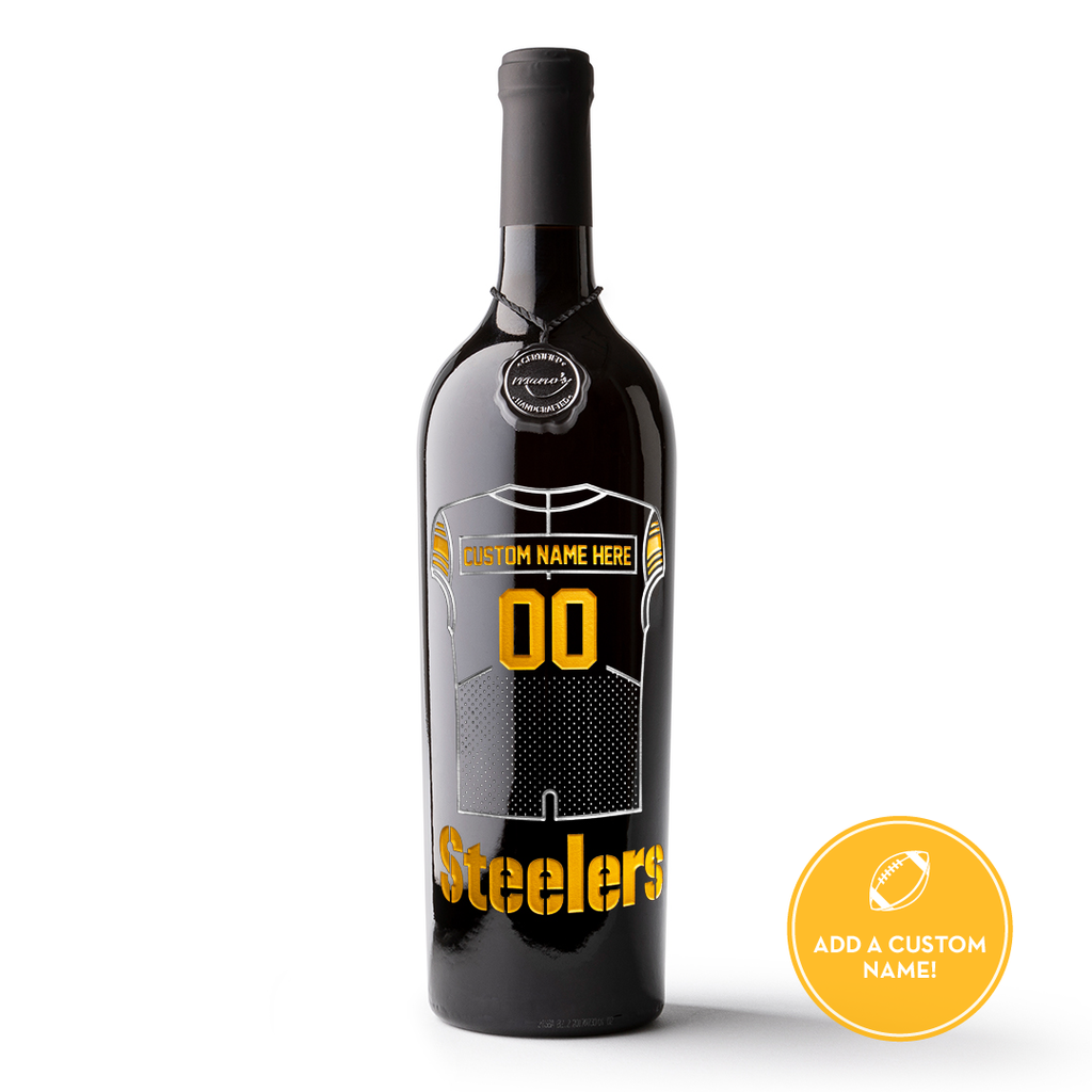 Pittsburgh Steelers Custom Jersey Etched Wine