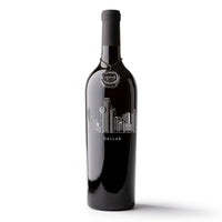 Dallas Skyline Etched Wine Bottle