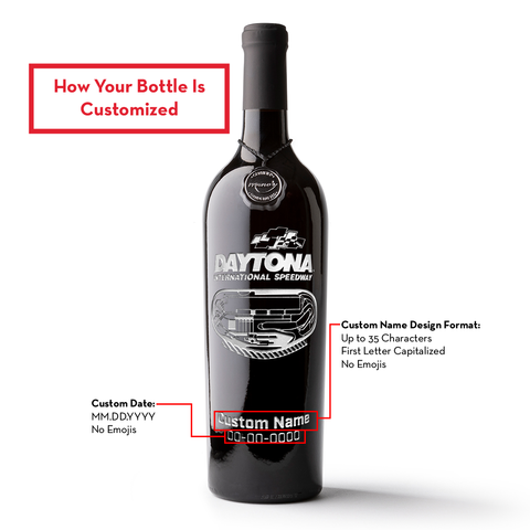 Daytona International Speedway Custom Etched Wine