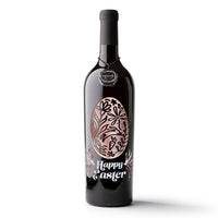 Happy Easter Etched Wine