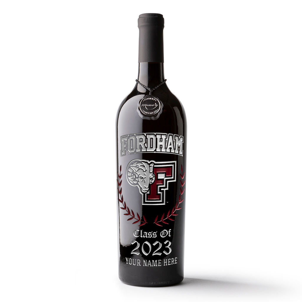 Fordham University Custom Alumni Etched Wine