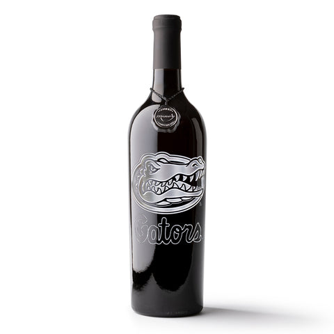 University of Florida Gators Etched Wine