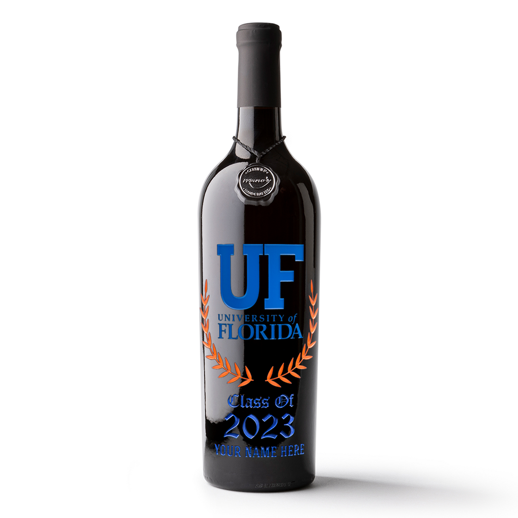 University of Florida Custom Alumni Etched Wine