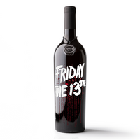 Friday the 13th Logo Etched Wine