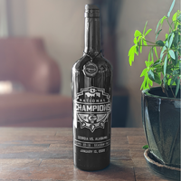 Georgia 2021 National Champions Logo Etched Display Bottle