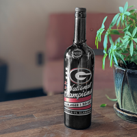 Georgia 2021 National Champions Stars Etched Display Bottle